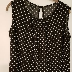 JONES NY Black &White Polka Dot  XL